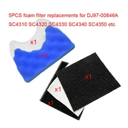 5pcs foam filter for Samsung DJ97-00846A SC4310 SC4330 SC4340 SC4350 SC4360 SC4370 SC4380 vacuum cleaning filter parts