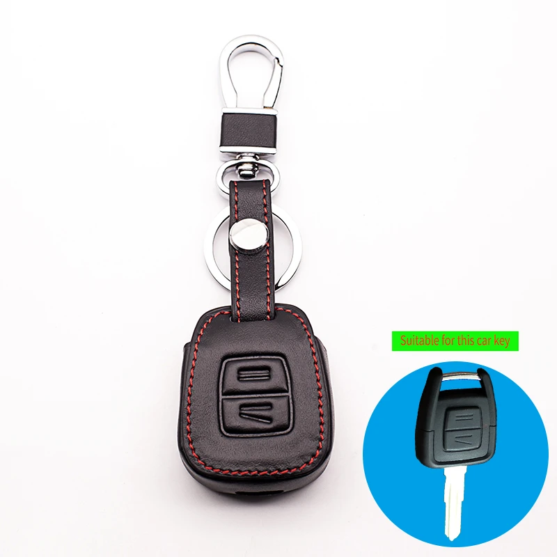 2017 High quality 100% Top layer leather car key cover for Opel Astra Zafira Omega Astra Mk4 Vectra dust collector key case