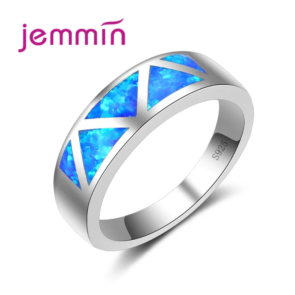 Hot Sale Precious Simple Style Blue Opal Rings For Women & Men Unisex Charming Opal Rings Fashion Jewelry