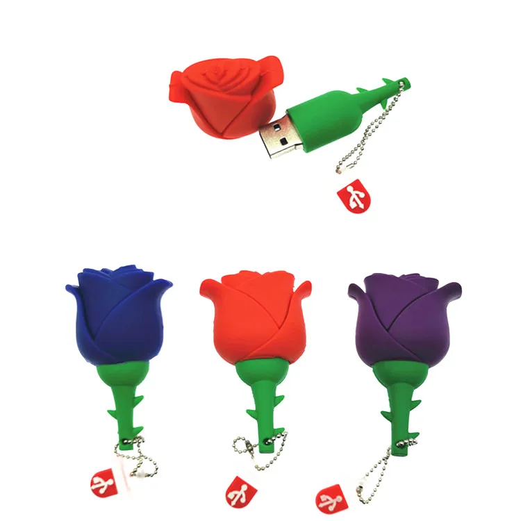 

Hot Pen Drive Cartoon Red Rose Flower 4GB 8GB 16GB 32GB 64GB Bulk Usb Flash Drive Memory Disk USB Stick Pendrive Gifts