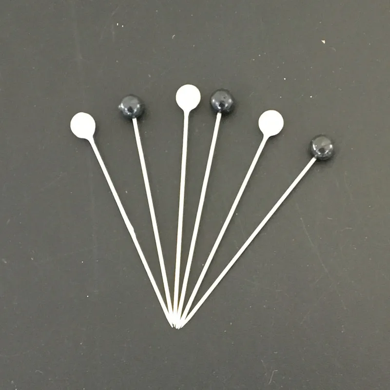 40Pcs Sewing Pins Black/White  Round Pearl Straight Head Pins Localization Needle Weddings Corsage Dressmaking Accessories 35mm