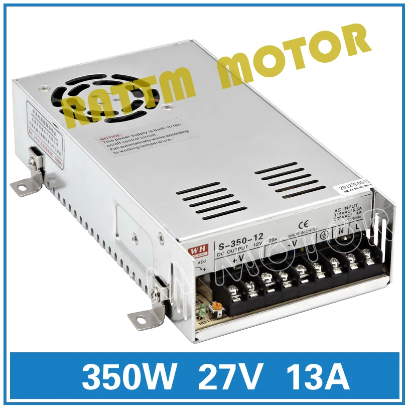 

350W 27V Switch Power Supply DC power S-350-27 13A CNC Router Single Output Foaming Mill Cut Laser Engraver Plasma