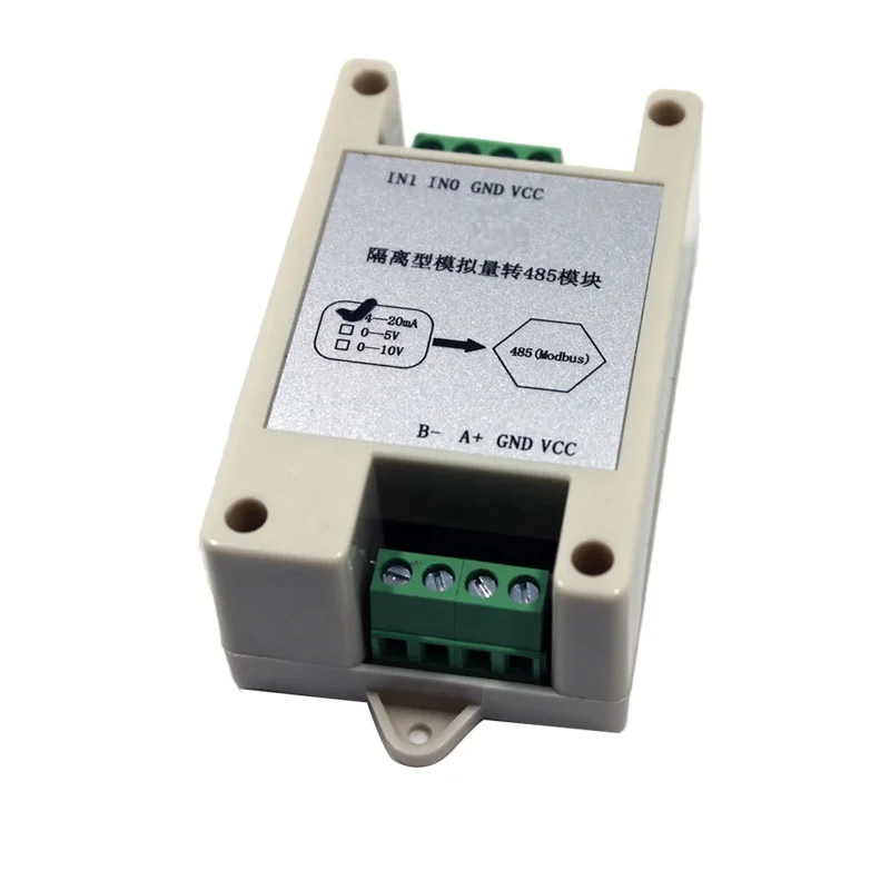 Analog data acquisition, input and output to 485 module modbus, two development pressure flow current 4-20mA