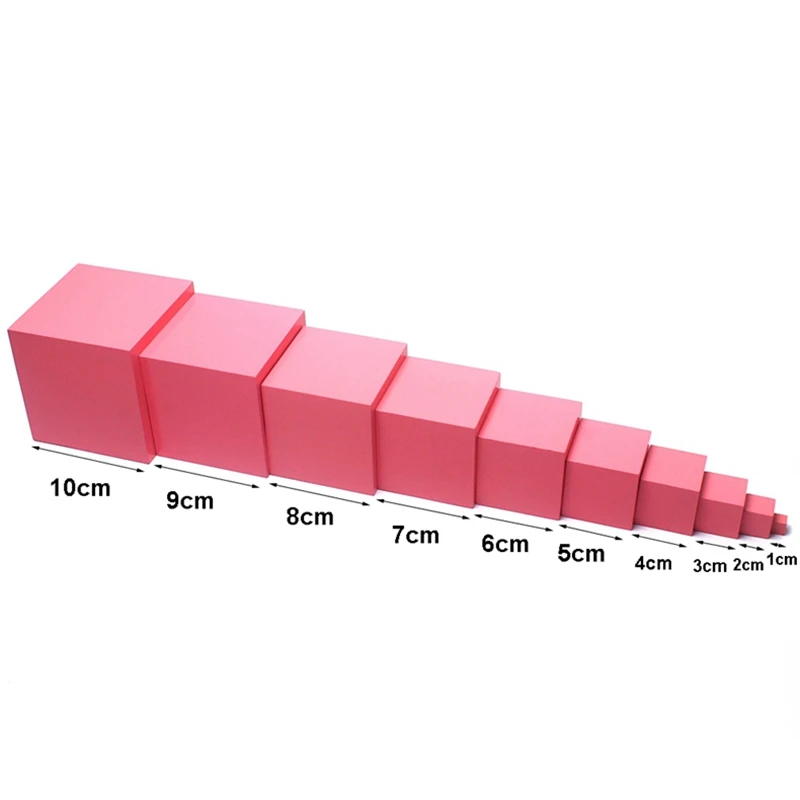 Dental house materiali Montessori giocattoli in legno torre rosa 1-10CM cubi rosa legno massello di faggio bambino precoce prescolare educativo