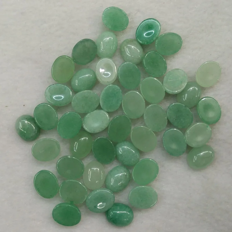 Fashion natural green aventurine stone Oval CAB CABOCHON 8x10mm beads charm for jewelry making wholesale 50pcs/lot free