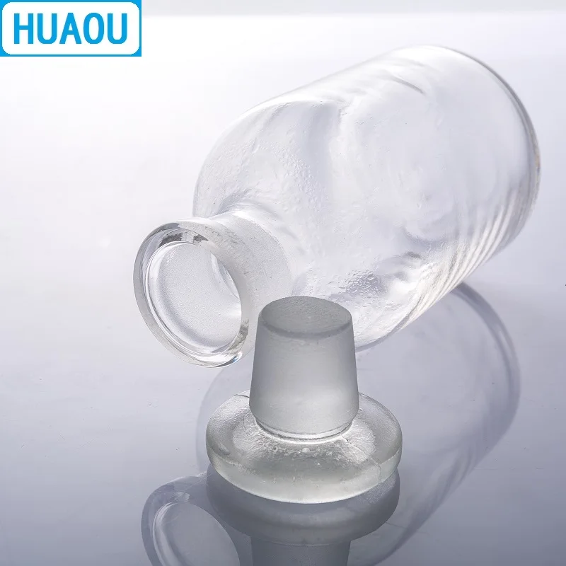 HUAOU 125mL Narrow Mouth Reagent Bottle Transparent Clear Glass with Ground in Glass Stopper Laboratory Chemistry Equipment