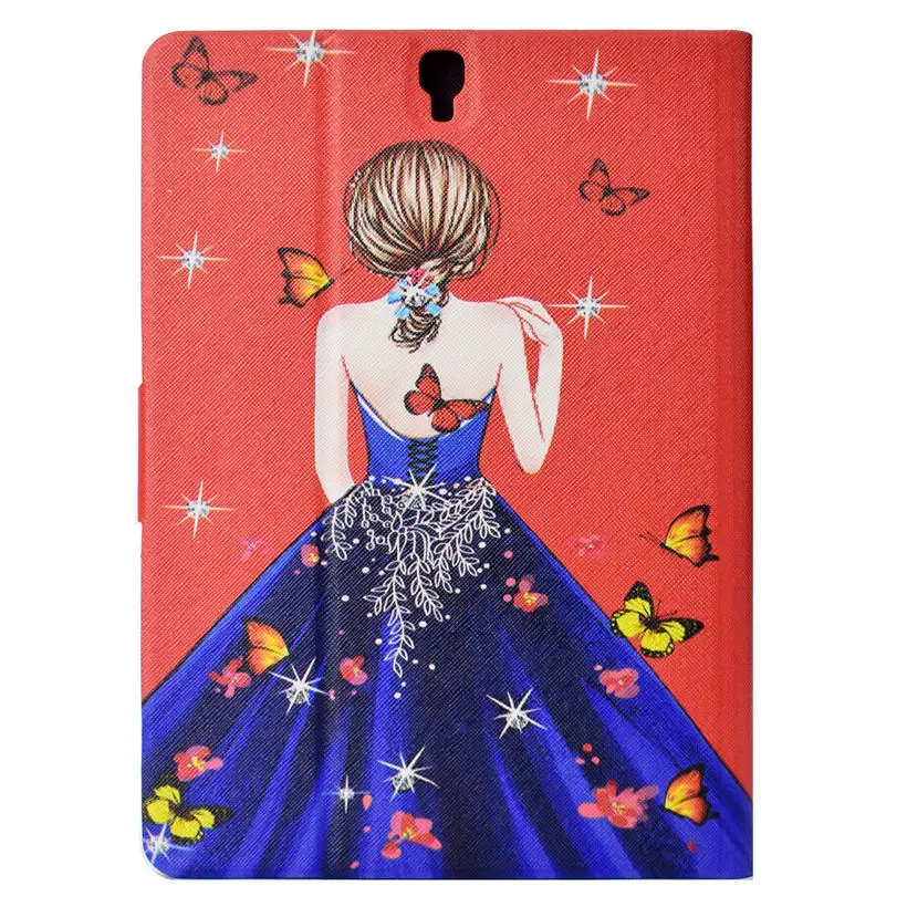 Case For Samsung Galaxy Tab S3 9.7 T820 T825 SM-T820 Smart Cover Funda Tablet Fashion Girls Silicon PU Leather Stand Skin Shell