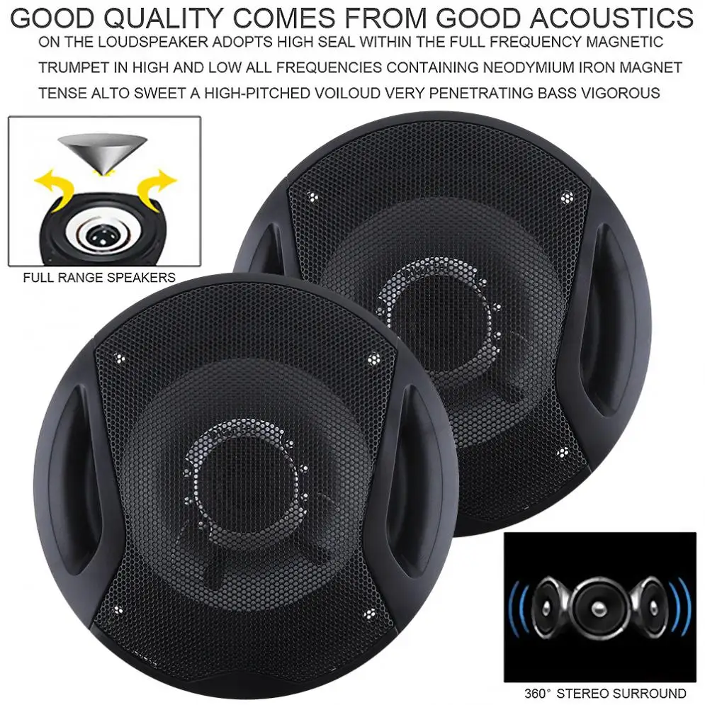 2pcs TS-G1641R 6 Inch 400W Car HiFi Coaxial Auto Audio Music Stereo Full Range Frequency Speakers Non Destructive Installation