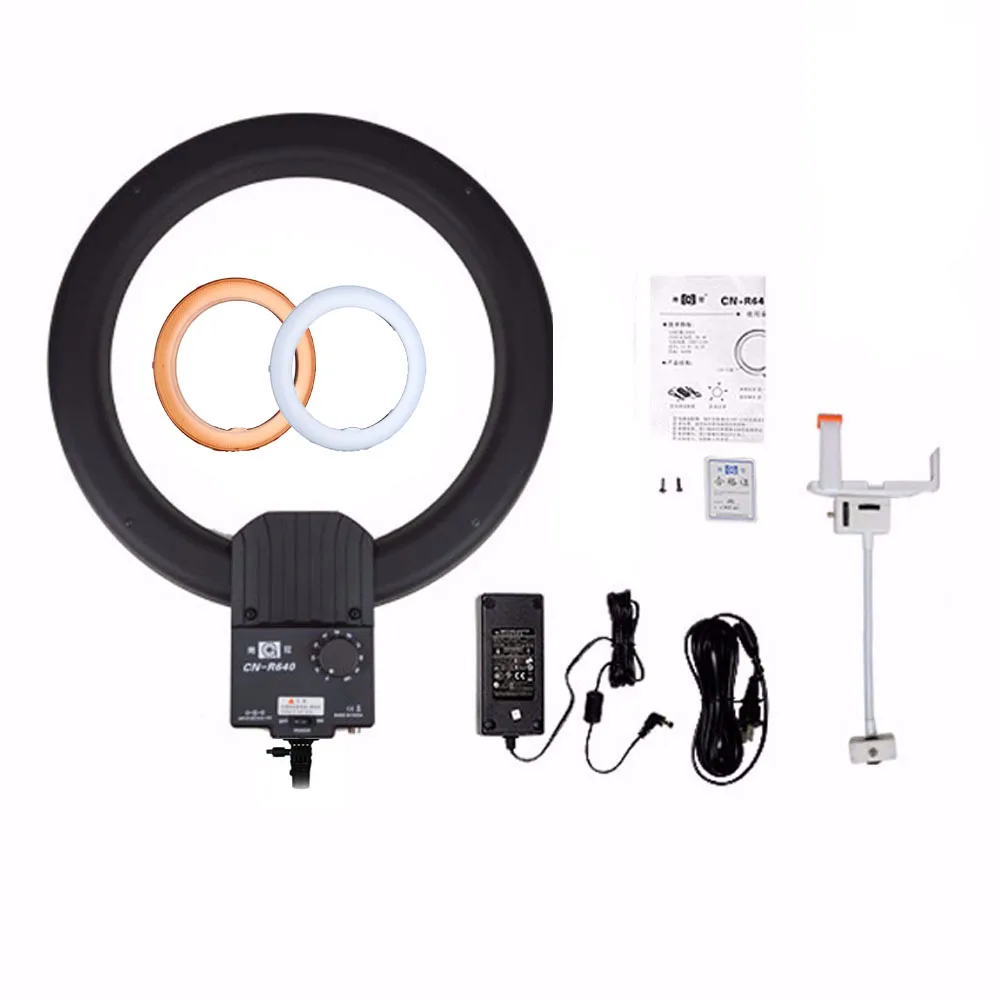 NanGuang CN-R640 19 "صور فيديو ستوديو الهاتف الحلقي مصباح 640 LED كاميرا حلقة ضوء للماكياج التصوير الإضاءة مع ترايبود