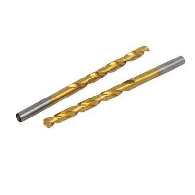 4.8mm Drilling Diameter Titanium Plated Straight Shank Twist Drill Bit 10pcs