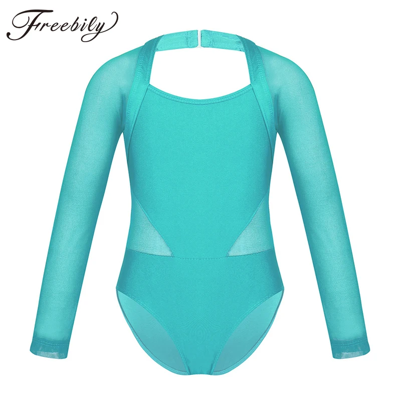 Kids Professional Ballet Tutu Leotard Cutout Back Mesh Splice Ballet Leotards for Girls Gymnastics Leotard Ballerina Bodysuit