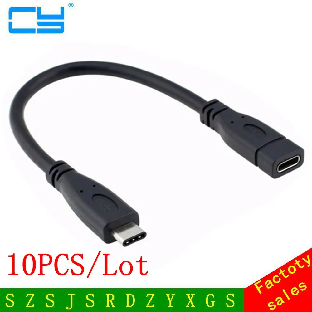 

10 pieces / lot USB 3.1 Type C Male to Female Port Cable USB-C Port Data Chager Sync Extension for Macbook Chromebook LeTV Phon