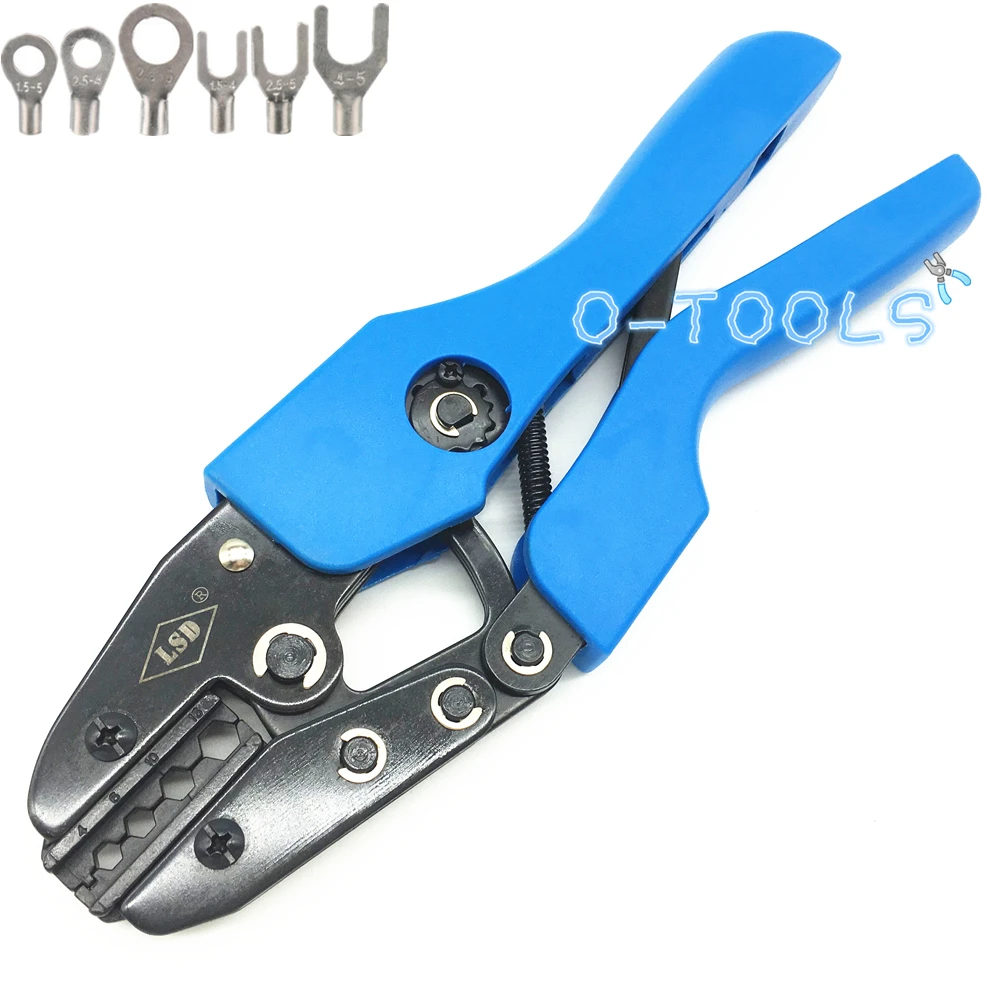 Cable terminal crimping tool pliers for non-insulated wire cold naked ring fork U-type connector 11-6AWG AN-416TX