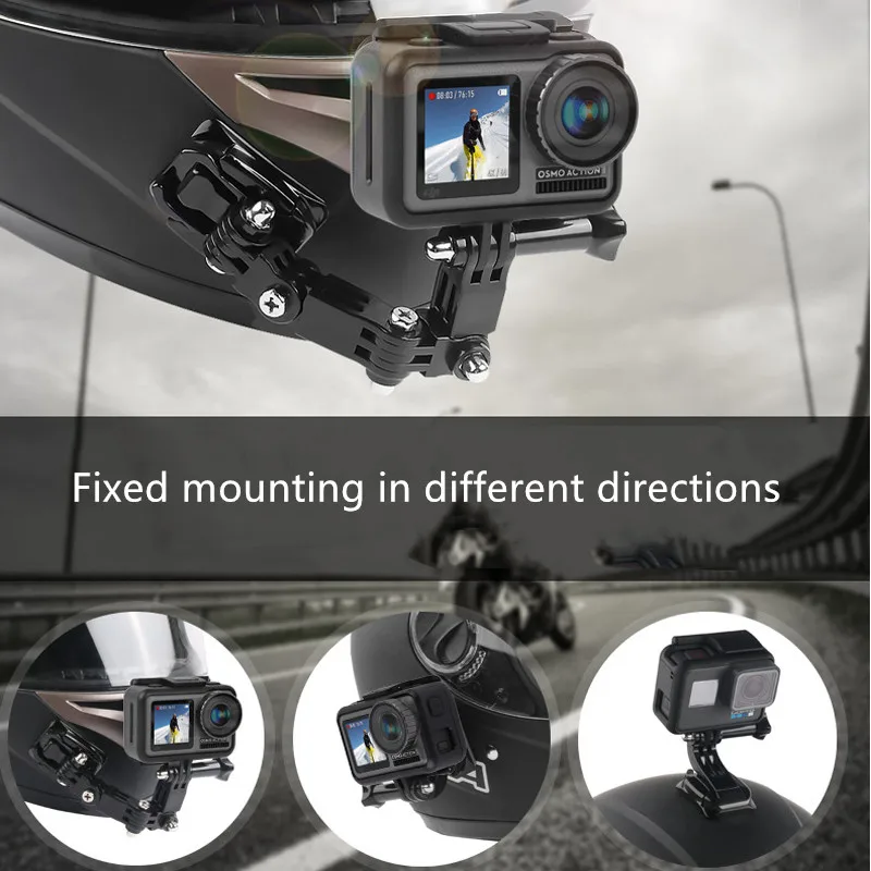 Sport camera Motorcycle Helmet Chin Bracket Riding Selfie Stick arm mount for dji Osmo Action camera Accessories