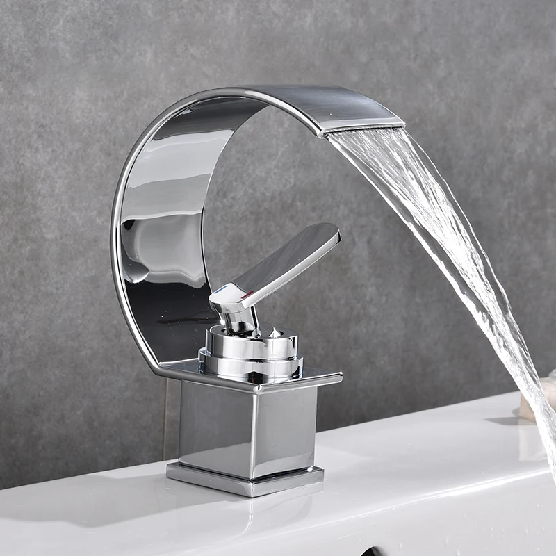 Imagem -02 - Bakala Shipping Cachoeira Bacia Torneiras Único Punho Torneira de Bronze Quente e Fria do Banheiro Misturadora Torneira da Pia Br2023a30c