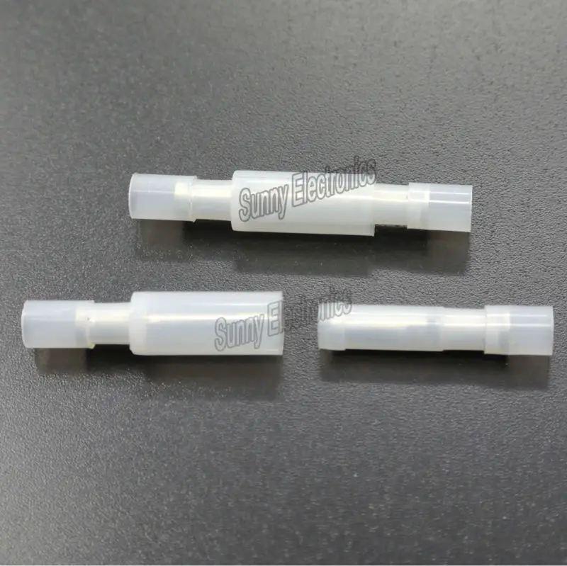 100 White 24-18 Gauge Fully Insulated Nylon Bullet Connectors Wire Terminals Mates male & female