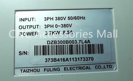 3.7kw 380v VFD Frequency Inverter DZB300B0037L4A variable frequency driver