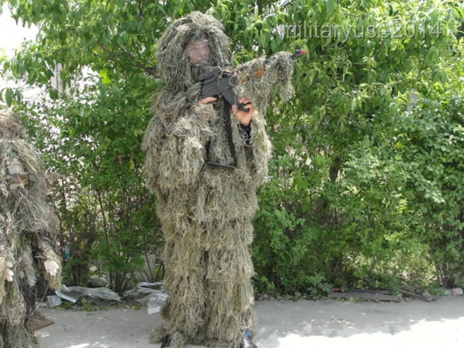 Camuflaje militar 3D para adultos, traje Ghillie de francotirador del bosque y jungla de camuflaje