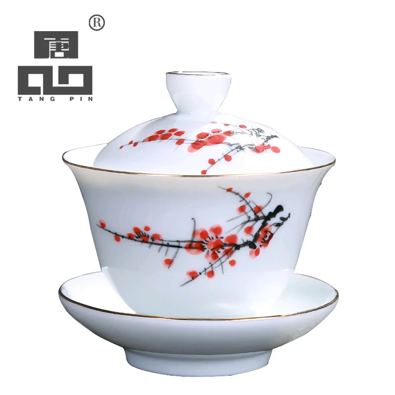 

TANGPIN Ceramic Teapot Kettle Gaiwan Handpainted Teacup Porcelain Chinese Kung Fu Tea Sets