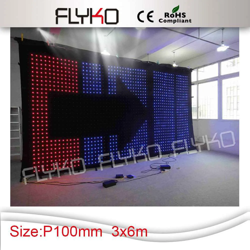 Guangzhou p100 3x6m RGB Packing flexible soft full xxx led video curtain screen