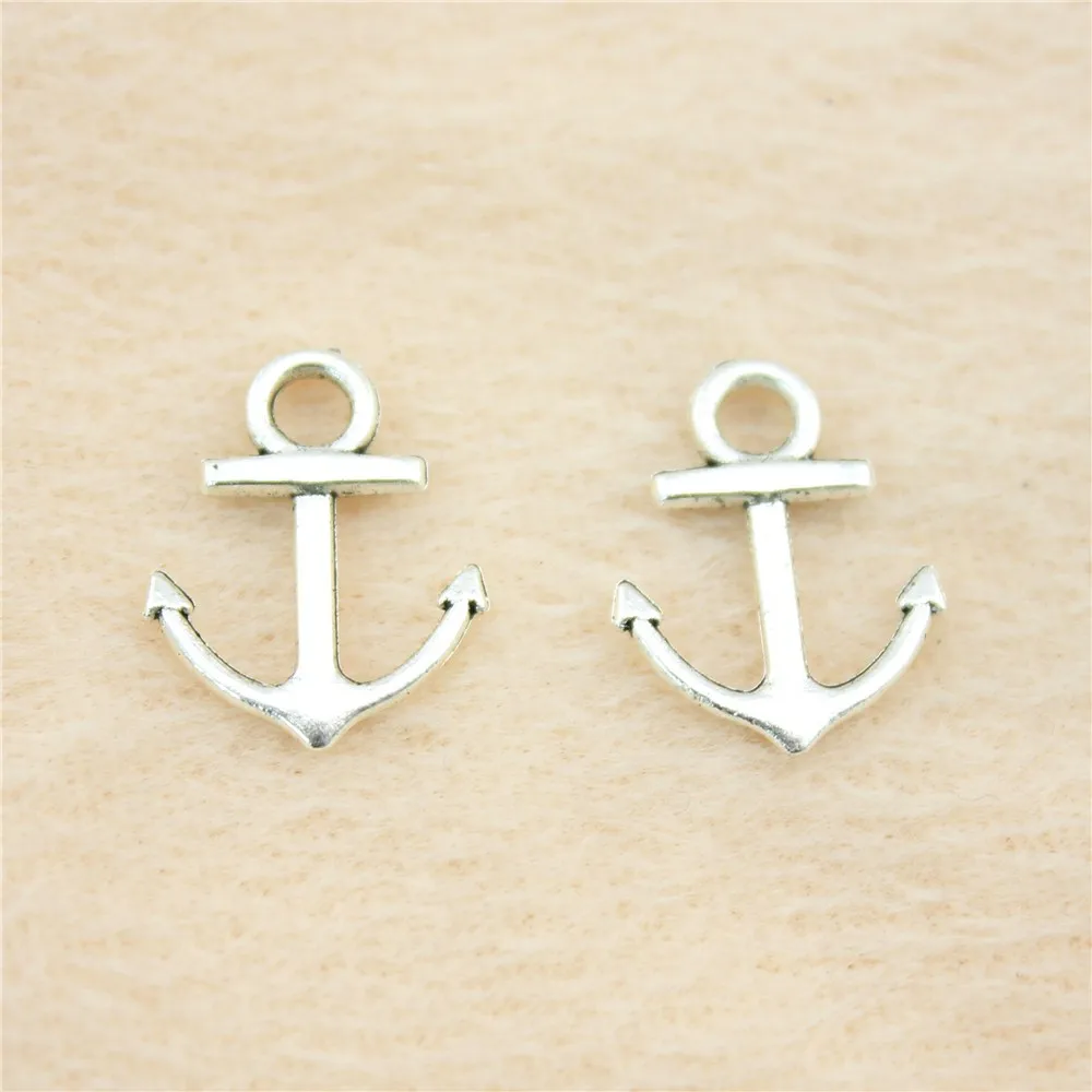 

114pcs/lot 19*15mm ancient silver Anchor charm Pendants DIY jewelry for bracelet necklace earring