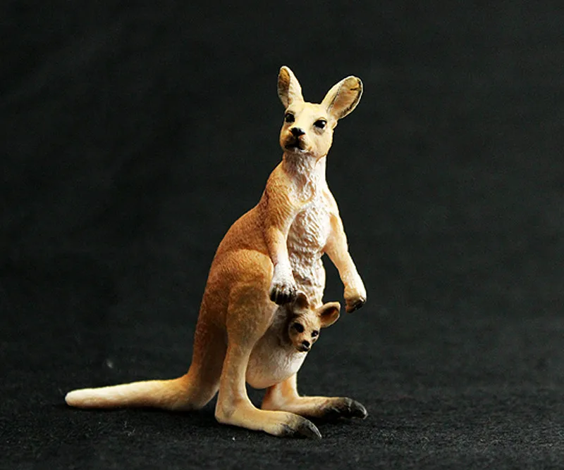 Animals World Kangaroo Static Model Plastic PVC Action Figures Toys Early Educational Gift for Kids Collections Home Decoration