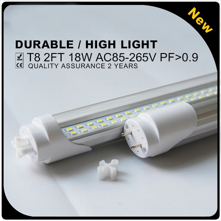 25pcs 2-Pack 18W T8 LED Tubes 2Ft 3Ft 4Ft LED Integrated Tube Lights Double Strips 144led Light Lamp Bulb 2feet 60cm AC85-265V