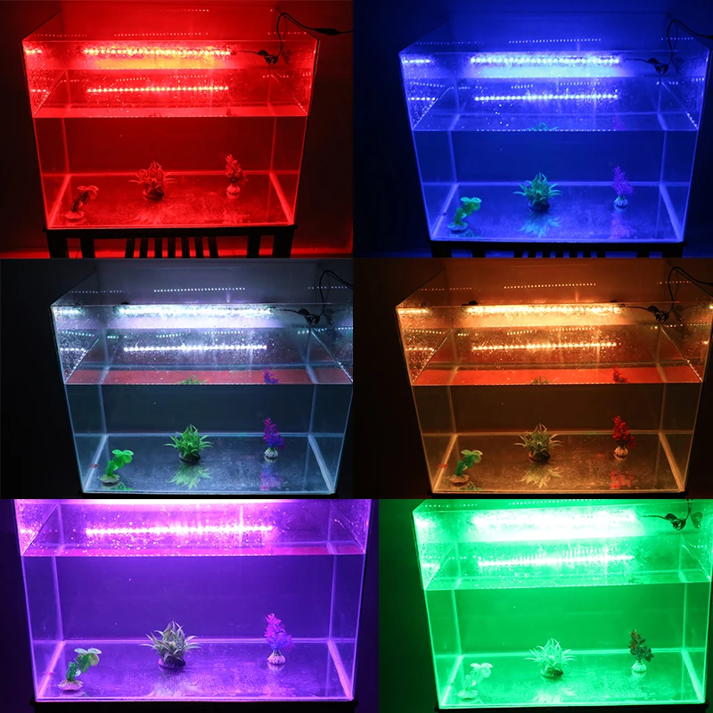 28cm RGB Remote Aquarium Light Fish Tank Waterproof 5050 SMD LED Bar Light Aquatic Lamp Submersible EU US SAA UK plug