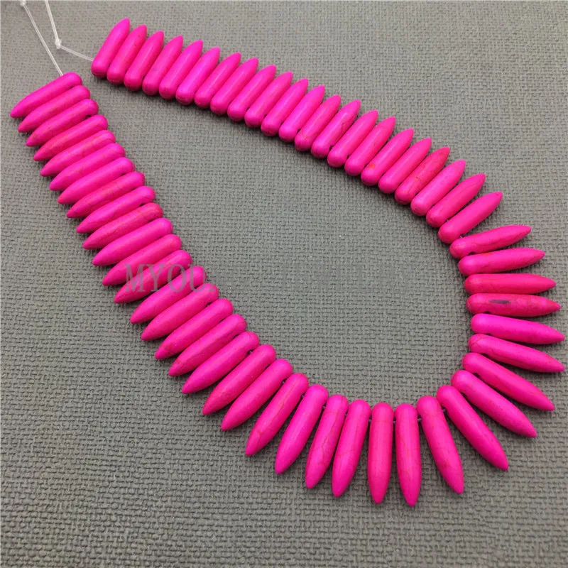 MY0164  Howlite Spike Beads - 1 STRAND