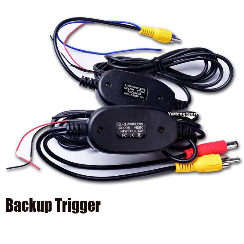 Wireless Video Cable w/ Backup Trigger Wire Tx & Rx for RCA Rear View Camera Kit