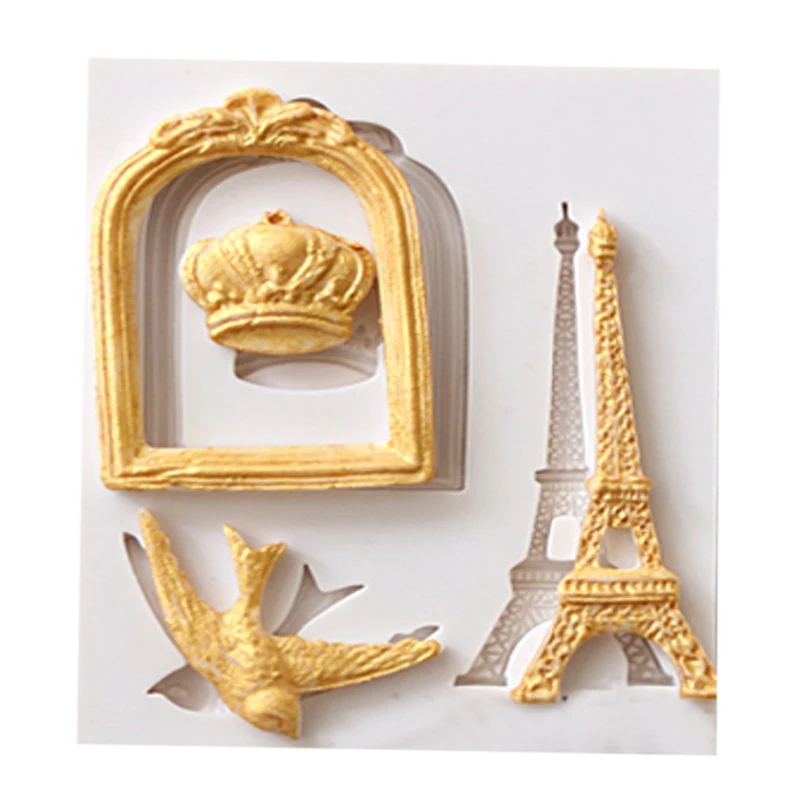 Fashion frame tower Swallow baking fondant mould silicone mold for cake decorating tools T0669