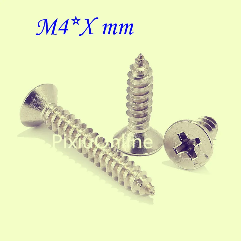 YT802 304 Rvs Phillios Zelftappende Schroeven Platte M4 * Xmm Drop Shipping