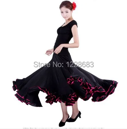 Girls Women Long Skirts Spanish Dance Costume Robe Jupe Falda Flamenco Clothes Moda Ropa Disfraz Vestidos De Flamenca