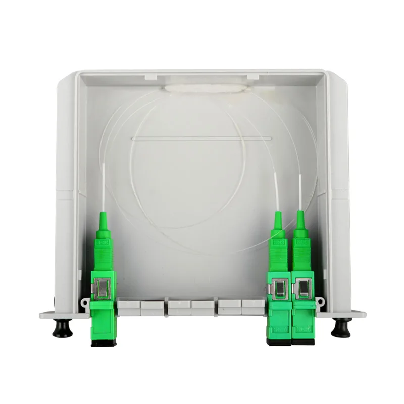 Fiber optic splitter 1 : 2 SC APC Connector Cassette PLC 1x2 optical splitter 1-2 way box CATV FTTH factory OEM