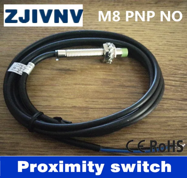 M8 cylinder type non-flush PNP NO DC 3 wires proximity inductive sensor proximity switch , metal sensor HLM8-3002PA