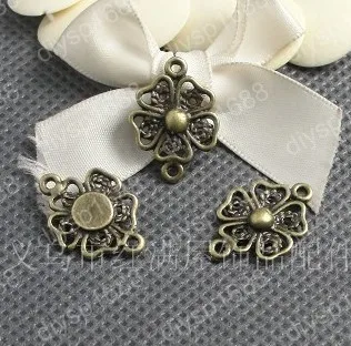 

200pcs/lot alloy bead Antique Bronze 20*15MM flower connection with 2 holes Jewelry Findings,Accessories charm,pendant,JJA1119