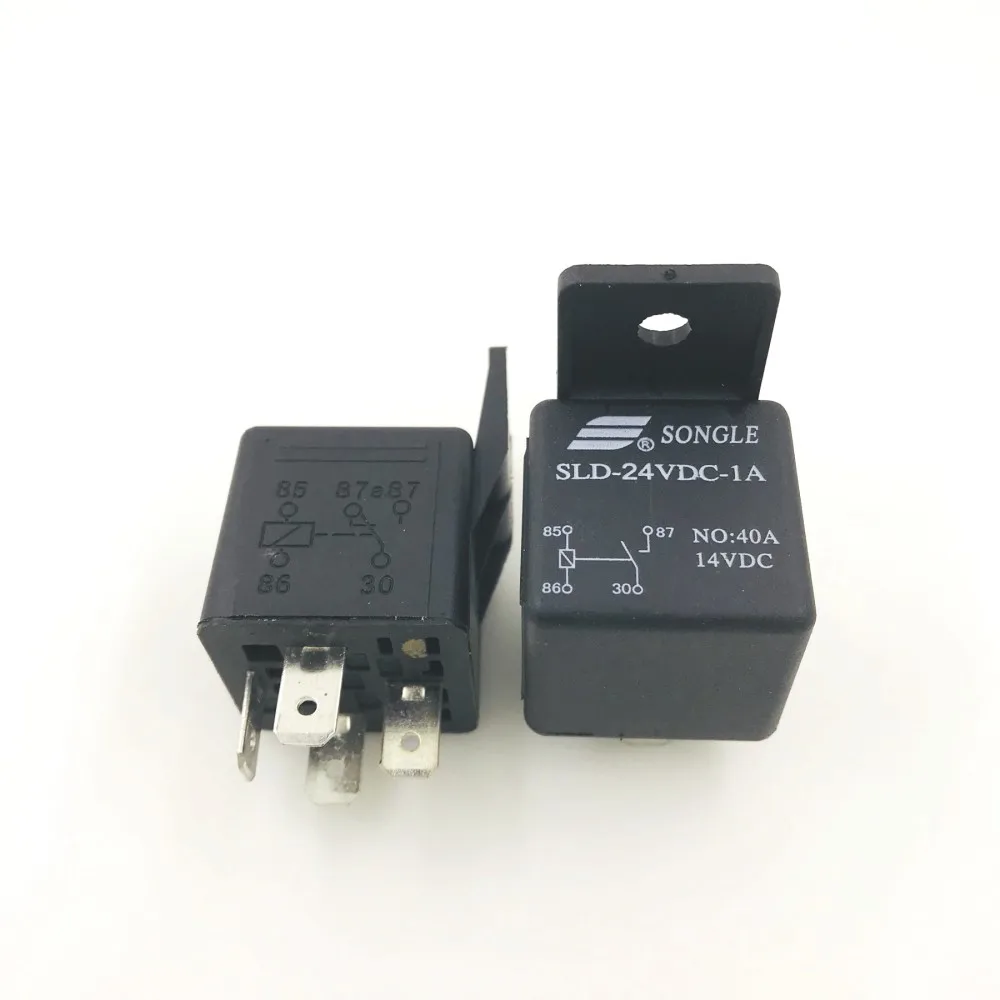 10 pcs DC12V 24V 40A Nero Relè 4 PIN Durevole Automotive Auto Camion Barca Relè SLD-12VDC-1A SLD-24VDC-1A Normalmente Aperto relè