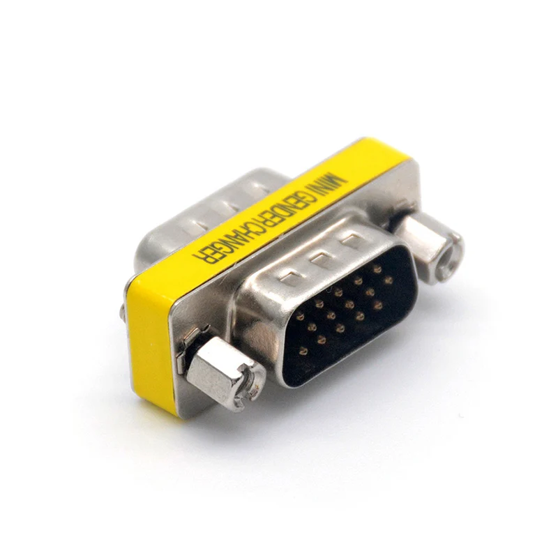 Computer Accessories 15 Pin HD15 D-Sub DB15 VGA Male to Male Gender Changer Converter Adapter