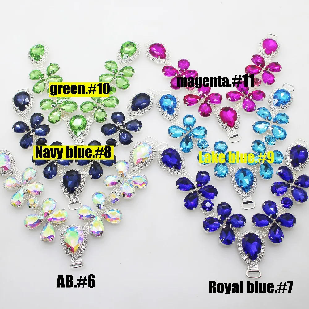 LKERAN Charm 190MM*90MM Metal Crystal bikini Connectors buckle Acrylic Slipper chain DIY Garment sewing accessories