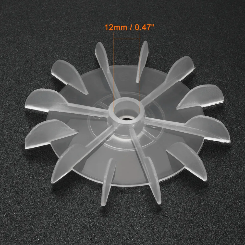 Uxcell 1 peça 100x12mm/116x14mm/142x18mm branco/preto plástico eixo redondo substituição 12 impulsor motor ventilador de refrigeração palhetas