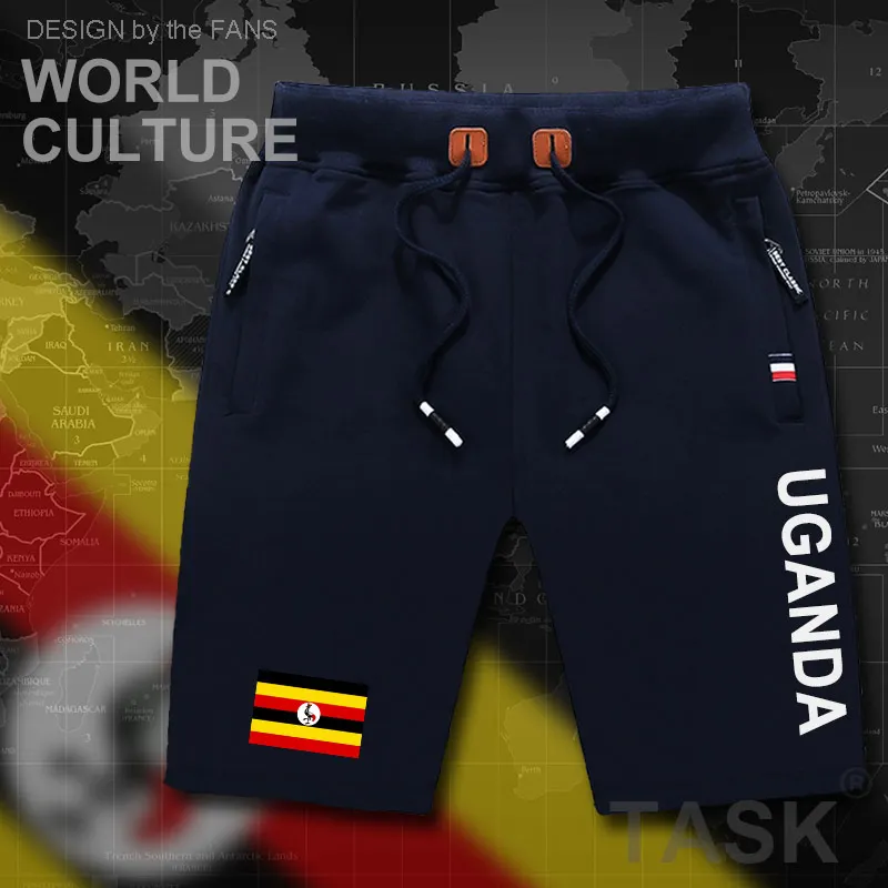 Uganda Ugandan mens shorts beach man men's board shorts flag workout zipper pocket sweat bodybuilding 2017 cotton brand new UGA