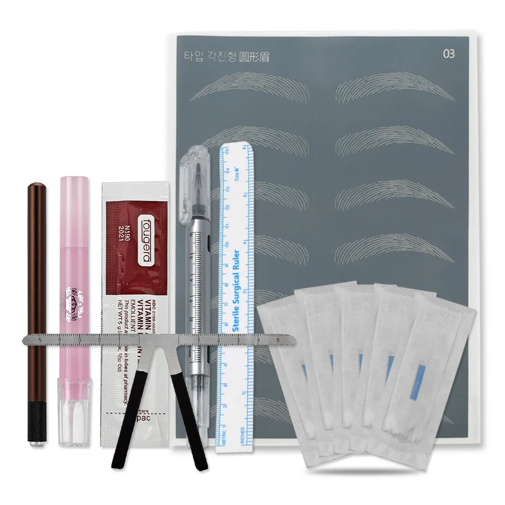 

Microblading Permanent 3D Makeup Eyebrow Tattoo Needle Pen Pigment Kit Tattoo Practice Skin Pigment Rings Permanent Body