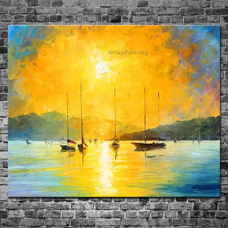 

Household adornment ship painting abstract oil painting canvas wall picture modern household to decorate the living room 2