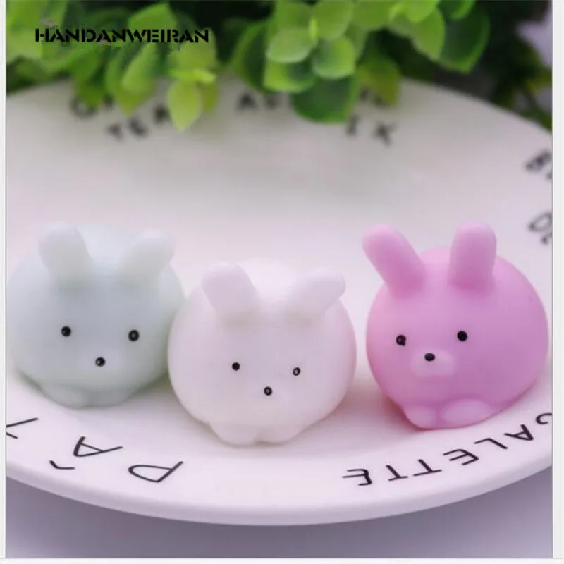 2Pcs/Lots Squishy Bunny Toys Rubber Cute Cartoon Anti-Stress Funny Stress Reliever Simulation Charm Slow Rebounding Toys For Kid