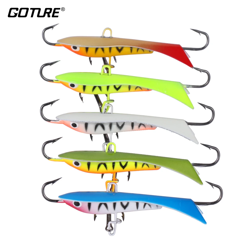 

Goture 5pcs/set Ice Fishing Lures Bait for Winter Fishing 9g 5.8cm Jig Artificial Bait Carp Pike Trout Vertical Fishing Lure