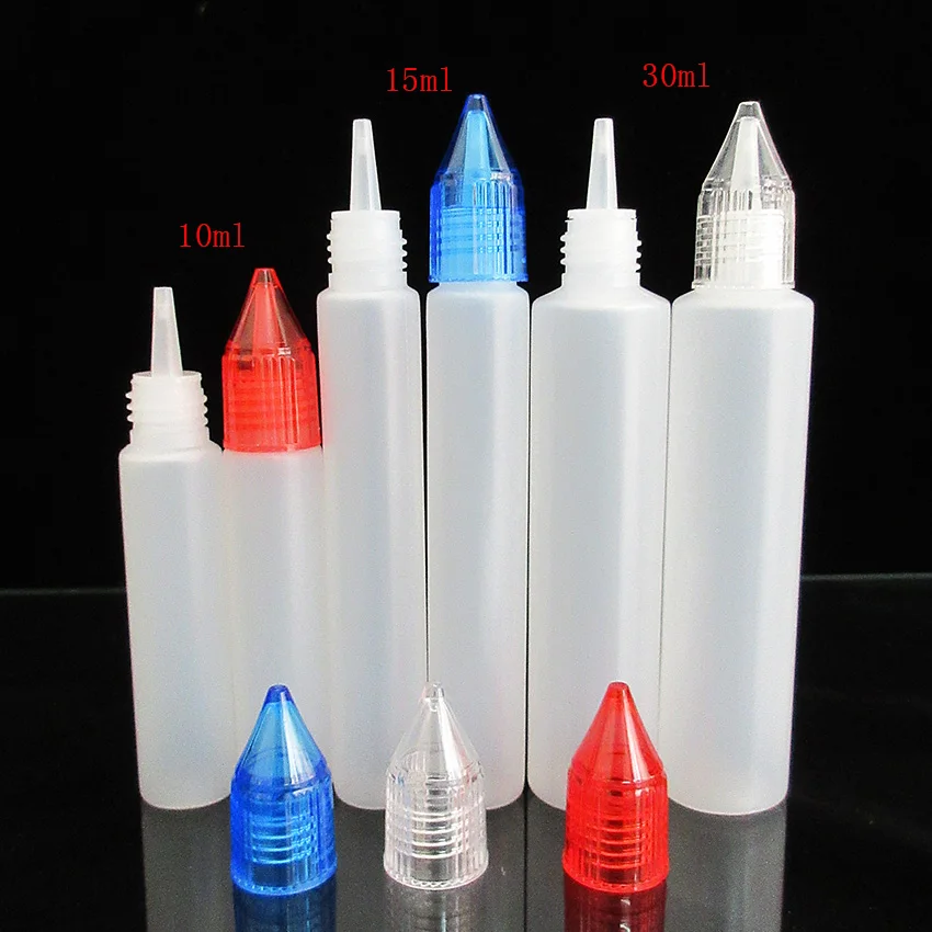 10pcs PE Squeeze Dropper Bottle 10ML 15ML 30ML Pen shape Unicorn E Liquid Bottle,Screw cap,E Juice Bottle