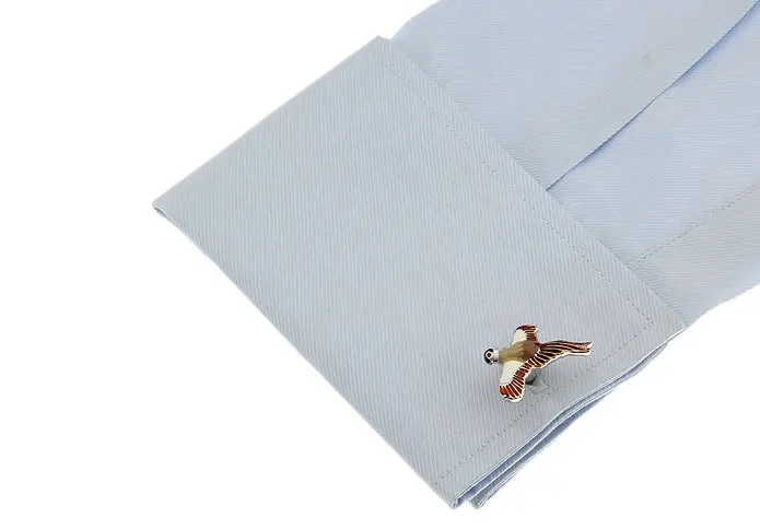 IGame Bird Cuff Links Novelty Flying Wild Goose ออกแบบวัสดุทองเหลืองคุณภาพจัดส่งฟรี