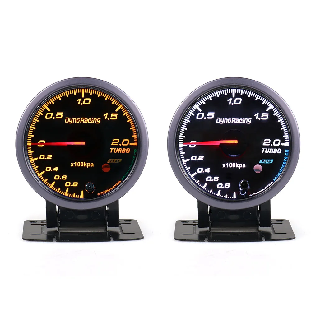 Dynoracing 2.5'' 60MM White /Amber lights Oil pressure Water temp Oil temp Voltage Turbo Boost Exhaust gas temp gauge Car meter