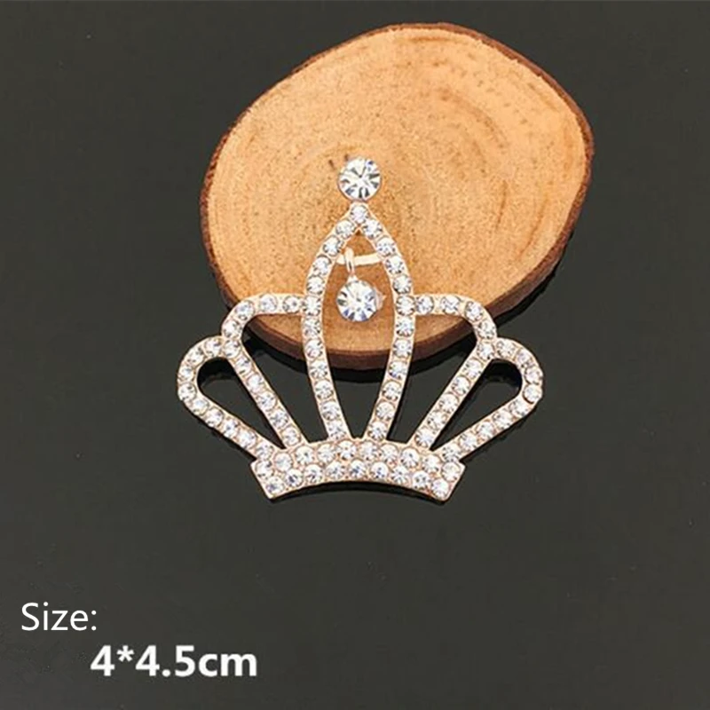 Crown Shape Crystal Metal Rhinestone Button Flat back Decoration DIY Crafts