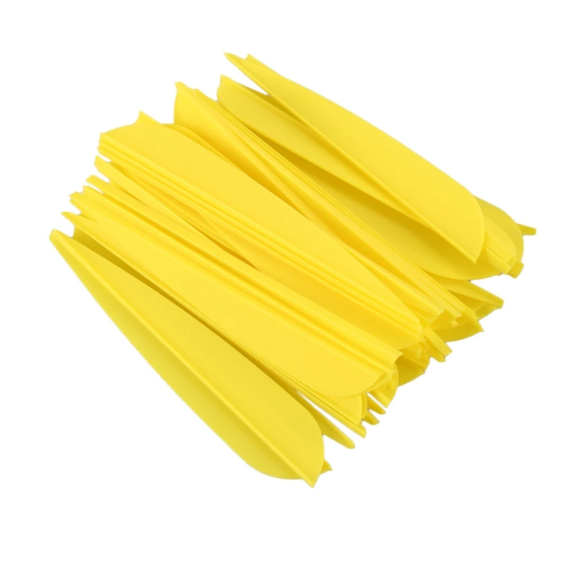 Arrows Vanes 4 Inch Plastic Feather Fletching for DIY Archery Arrows 50 Pack(Yellow)                                          #8